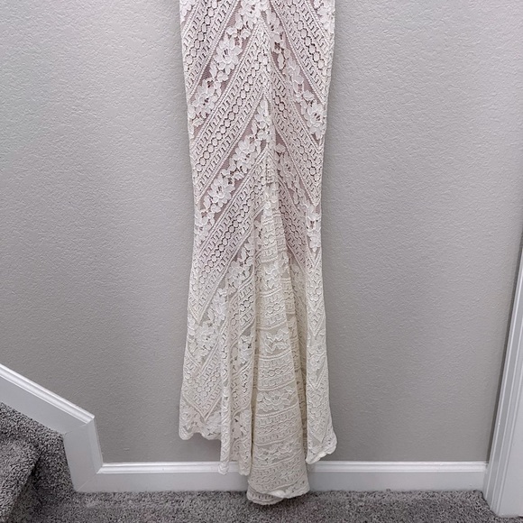 Alianna White Lace Mermaid Maxi Dress Lulus Size XS Romantic Bridal Shower - Picture 8 of 10